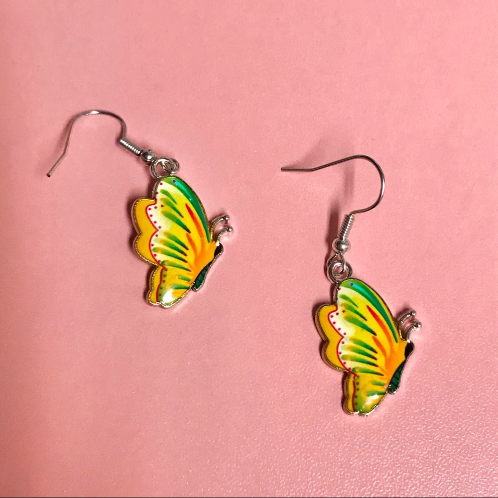 4/$10!!Yellow butterfly earrings